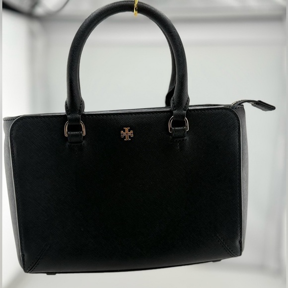 Tory Burch Black and Gold Satchel